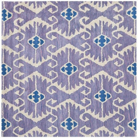 Safavieh 7 x 7 ft. Square Contemporary Wyndham Lavender and Ivory Hand Tufted Rug WYD323A-7SQ